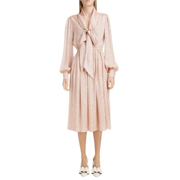 Marc Jacobs Dresses & Skirts - Runway Marc Jacobs Tie Front Silk Metallic Dress Womens Size 0 NWT $1200